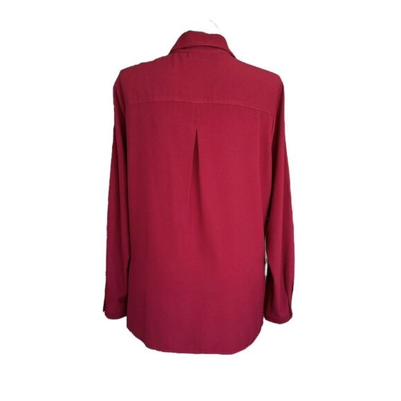 Susan Graver Artisan Women's Red Beaded Collar Button Long Sleeve Blouse Size XL - Picture 6 of 8